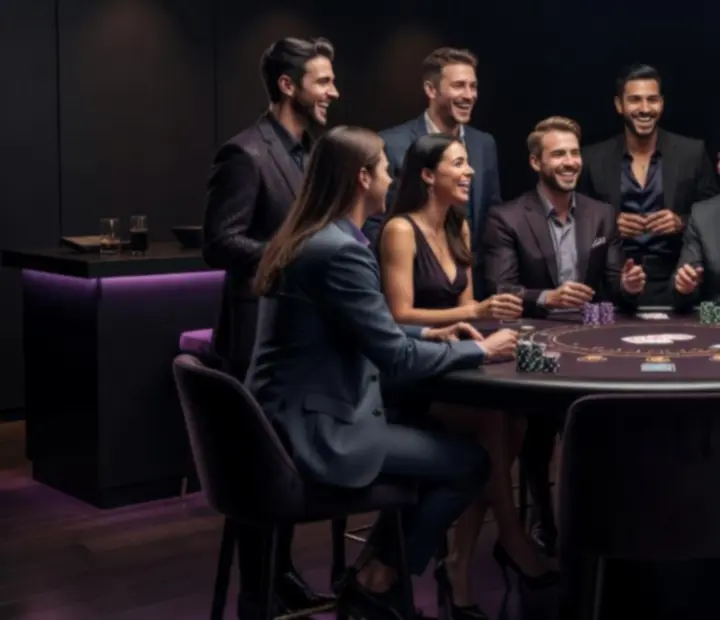 Prywatna impreza domowa z mobilnym stołem blackjack
