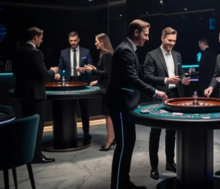 Profesjonalna obsługa i animatorzy podczas eleganckiego eventu firmowego